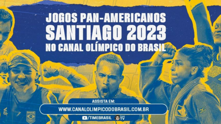 Poster de divulgação da transmissão dos jogos Pan-Americanos
