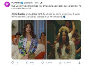 Comparação entre Dua Lipa e Olivia Rodrigo