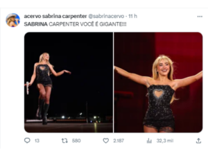 Usuário elogiando Sabrina
