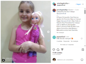 Publicidade da Pupee Brinquedos com blogueira infantil 