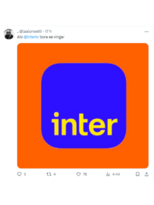 usuário substituindo o nome do itaú pelo inter na logo antiga