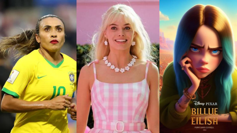 Marta, Barbie e desenho da Billie elish em trend da pixar, que estão entre os termos mais procurados no google em 2023