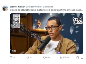 usuário falando sobre o dono da choquei