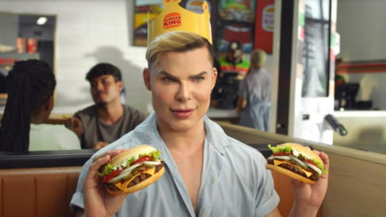 ken humano em propaganda da burger king, que lidera o ranking de marcas mais criativas do mundo
