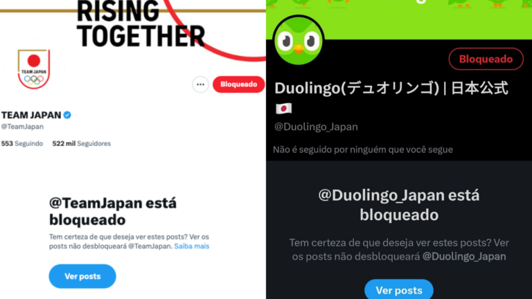 imagem de marcas bloqueando versões japonesas no twitter durante as olimpíadas