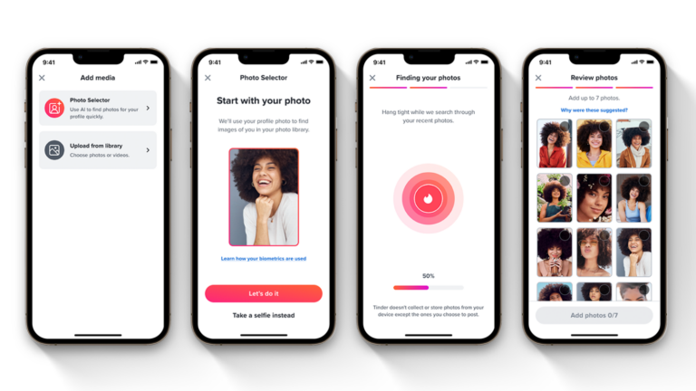 imagem da nova ferramenta de ia do tinder o Photo Selector